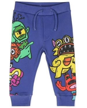 DSquared² Graphic-Print Cotton Track Pants - Blue