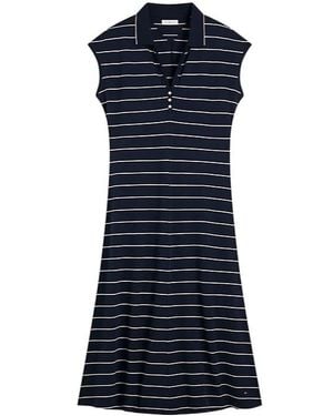 Tommy Hilfiger Pique Henley Midi Polo Dress - Blue
