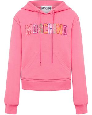 Moschino Crochet Logo Sweatshirt - Pink