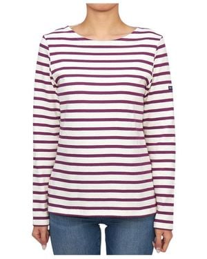 Saint James Striped Graphic T-Shirt - Red
