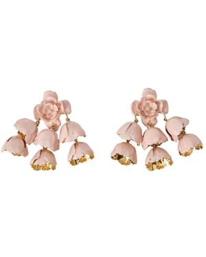 Chloé Bouquet Flower-Shape Earrings - Pink
