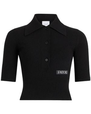 Patou Wool And Cashmere Polo Shirt - Black