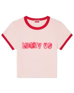 KENZO Words' Cropped T-Shirt - Pink