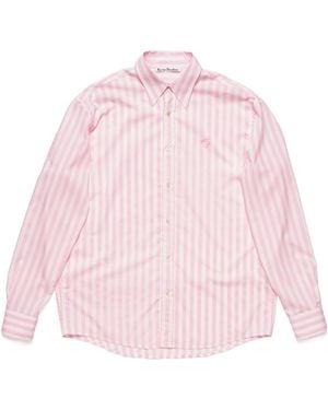 Acne Studios Striped Long-Sleeved Shirt - Pink
