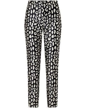 Carolina Herrera Leopard-Patterned Jacquard Slim-Leg Trousers - Black