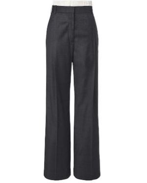 Rohe Virgin Wool Wide-Leg Trousers - Blue