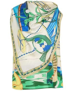 Tory Burch Printed Silk Top - Green