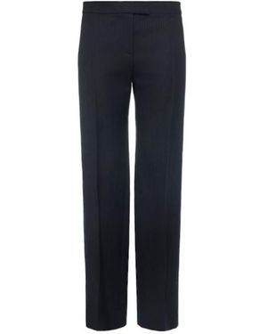 KHAITE Callen Virgin Wool Blend Straight Trousers - Blue