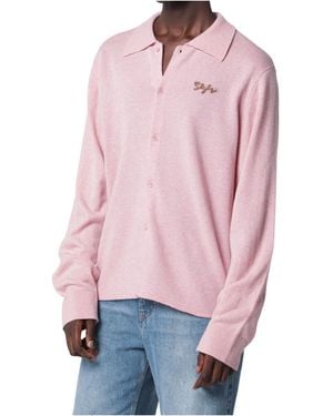 Séfr Shirt-Collar Knit Top - Pink