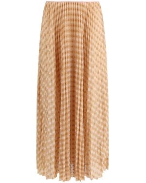 forte_forte Diamond Jersey Pleated Skirt - Natural
