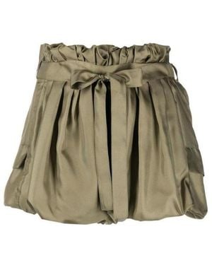 Saint Laurent Bouffant Silk Shorts - Green