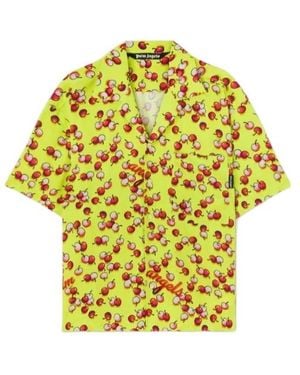 Palm Angels Cherries Printed Short-Sleeved Shirt - Yellow