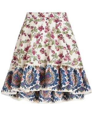 Etro Printed Cotton Mini Skirt - Multicolor