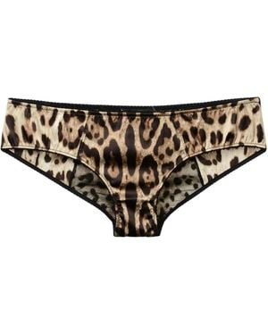 Dolce & Gabbana Leopard Print Briefs - Black