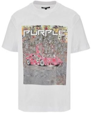Purple Brand Graphic Oversized T-Shirt - White