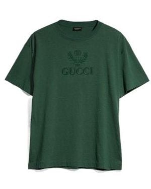 Gucci Cotton Jersey T-Shirt With Embroidery - Green