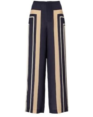 SIR. Pietra Printed Silk Wide-Leg Pants - Blue