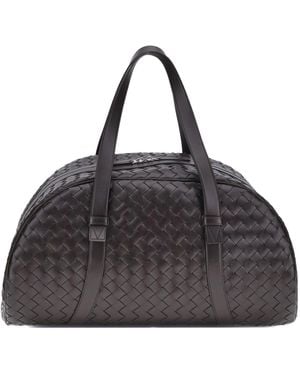 Bottega Veneta Woven Design Handbag - Black