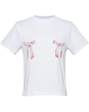 Sandy Liang Bow Ame T-Shirt - White