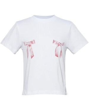 Sandy Liang Bow Ame T-Shirt - White