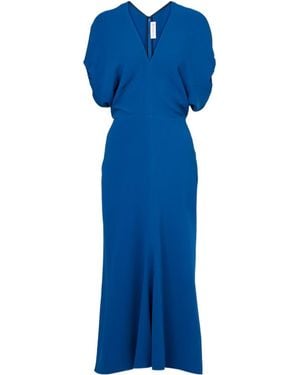 Victoria Beckham Crepe Satin Midi Dress - Blue