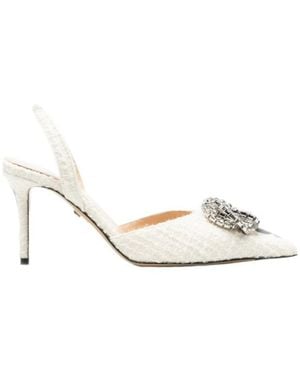 Mach & Mach Pointed-Toe High-Heeled Sandals - White