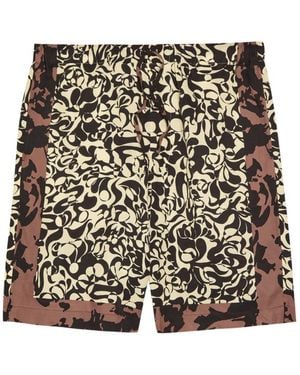 Dries Van Noten Piperi Printed Satin Shorts - Black