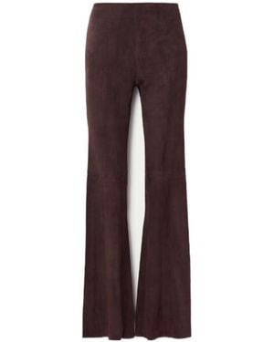 Stouls Suede Flared Trousers - Purple