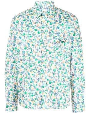 Marine Serre Floral-Print Shirt - Blue