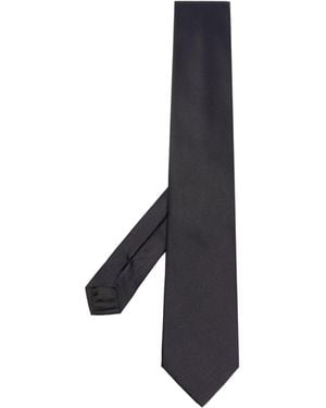 Emporio Armani Patterned-Jacquard Silk Tie - White