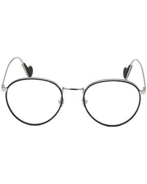 Moncler Eyewear Oval Frame Glasses - Metallic