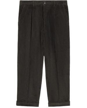 Ami Paris Pleated Cuffed Trousers - Black