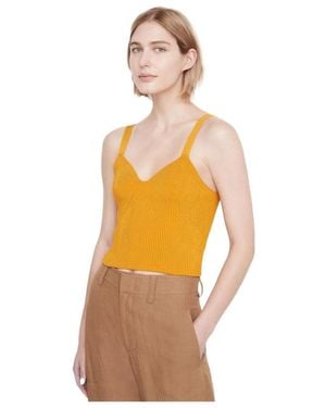 Vince Ribbed-Knit Bralette Top - Orange