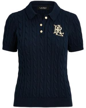 Ralph Lauren Logo Short-Sleeved Knit Jumper - Blue