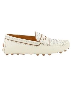Tod's Stud Embellished Slip-On Loafers - White