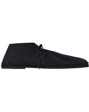 The Row Tyler Lace Up Suede Shoes - Blue