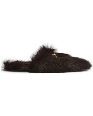 Gucci Horsebit Flat Mules - Brown