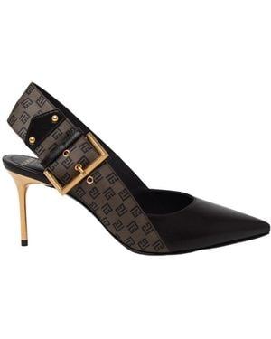 Balmain Ruby 75Mm Monogram-Jacquard Slingback Pumps - Black