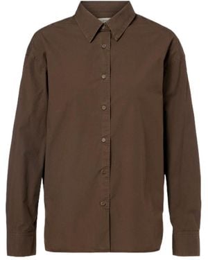 Nili Lotan Amante Button-Down Long-Sleeved Shirt - Brown