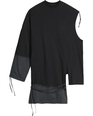Y-3 Cut-Out Detailed Drape T-Shirt - Black
