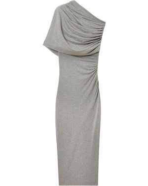 Stella McCartney One Shoulder Twisted Wrap Dress - Grey