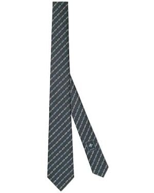 Gucci Horsebit Silk Jacquard Tie - Blue