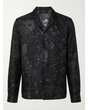 Gucci Printed Silk Twill Bowling Shirt - Black