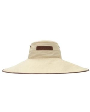 Burberry Logo-Patch Wide-Brim Hat - White