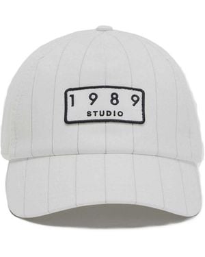 1989 STUDIO Pinstripe Logo Cap - White