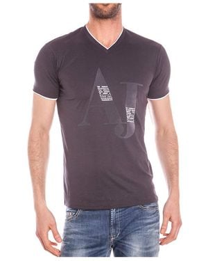 Armani Jeans Logo Details T-Shirt - Purple