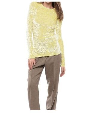 Jil Sander Flocked Floral Top - Natural