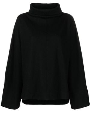 Issey Miyake Mock-Neck Wide-Sleeved Top - Black