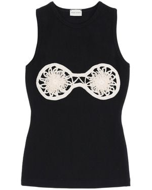 Magda Butrym Sleeveless Top With Crochet Details - Black
