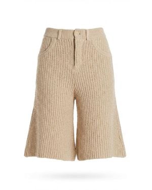 AYA MUSE Elastic Ribbed Knitted Shorts - Natural
